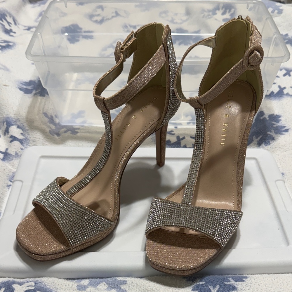 Kelly & Katie Sparkling Tan Heels
